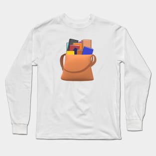 Bag of Books (White Background) Long Sleeve T-Shirt